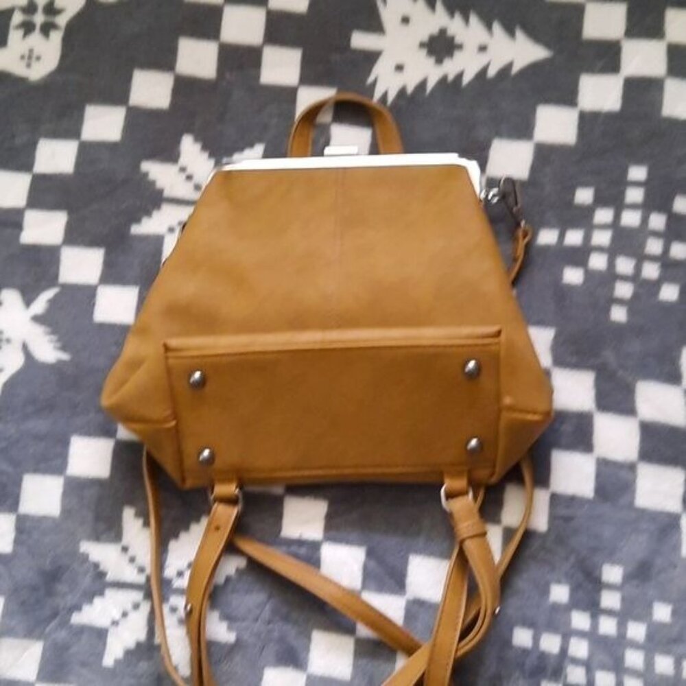 Joy Susan Phyllis Vegan Leather Nu uck Frame Crossbody Backpack Handbag - Picture 2 of 13